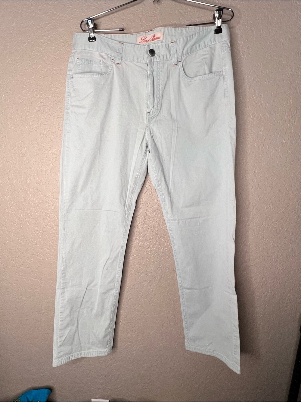 Loro Piana Light Blue Cotton Blend Light Weight Pants Sz 34w- 30L Quite Luxury